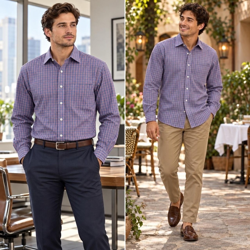 Brooks Brothers 1818 Regent Fit Shirt Men's 16 34/35 Blue Red Plaid Button Up